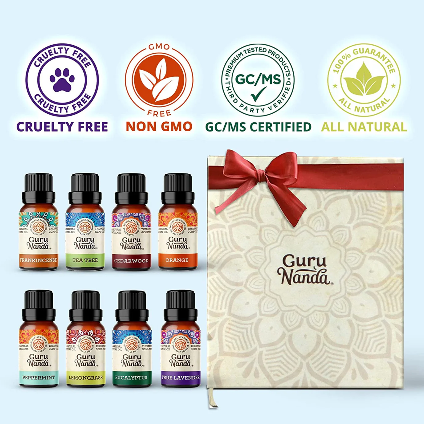 GuruNanda 8 Essential Oils Set